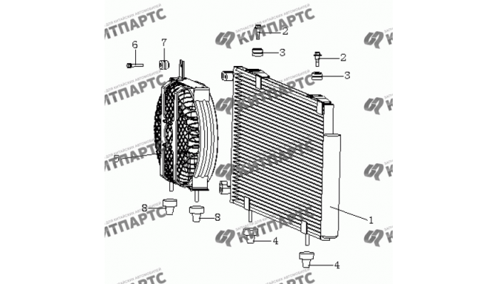 Радиатор кондиционера Geely MK